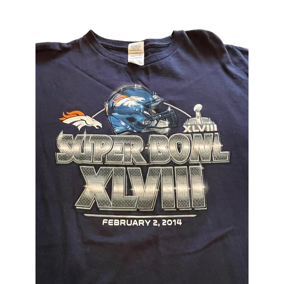 Denver Broncos Super Bowl XLVIII Womens Large Crewneck Short Sleeve T Shirt - Picture 2 of 7